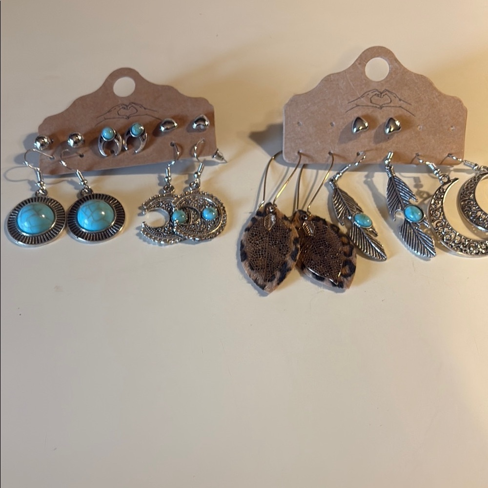 Silver and Turquoise Earring Set